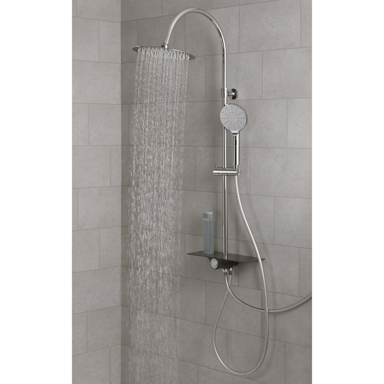 Belfry Bathroom Schütte Overhead Shower Set with Tray AquaStar Wayfair.co.uk